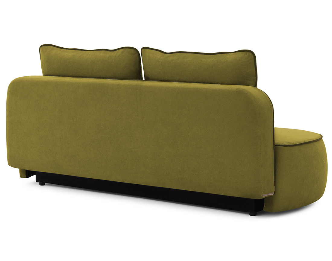 Canapé droit Laurine 3 places convertible avec coffre en velours