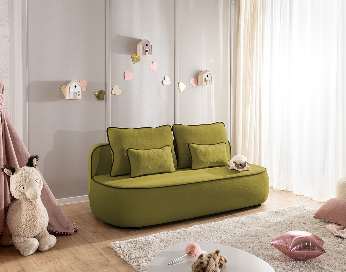 Canapé droit Laurine 3 places convertible avec coffre en velours