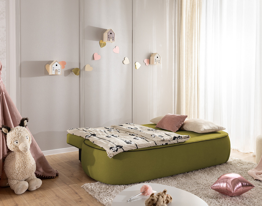 Canapé droit Laurine 3 places convertible avec coffre en velours