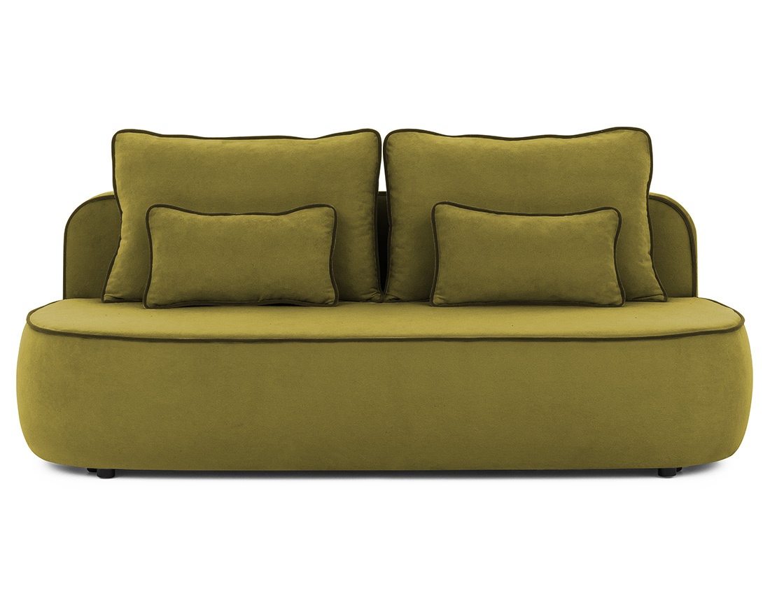 Canapé droit Laurine 3 places convertible avec coffre en velours