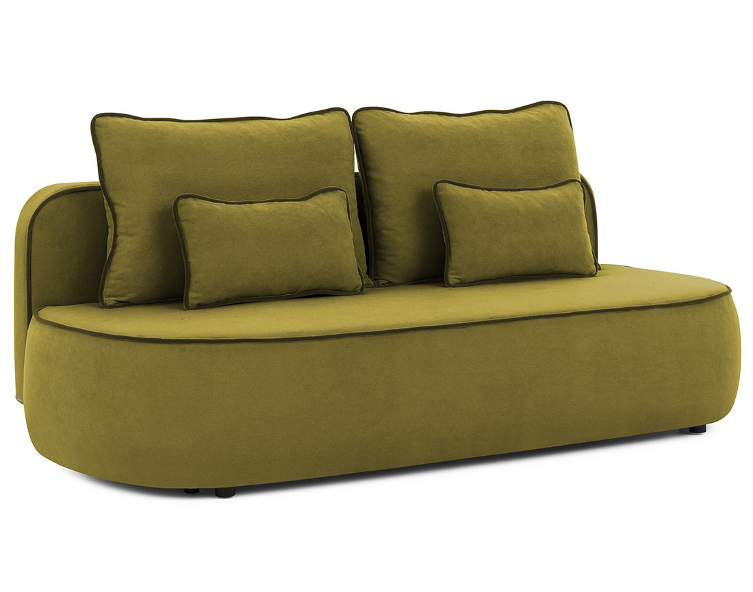 Canapé droit Laurine 3 places convertible avec coffre en velours