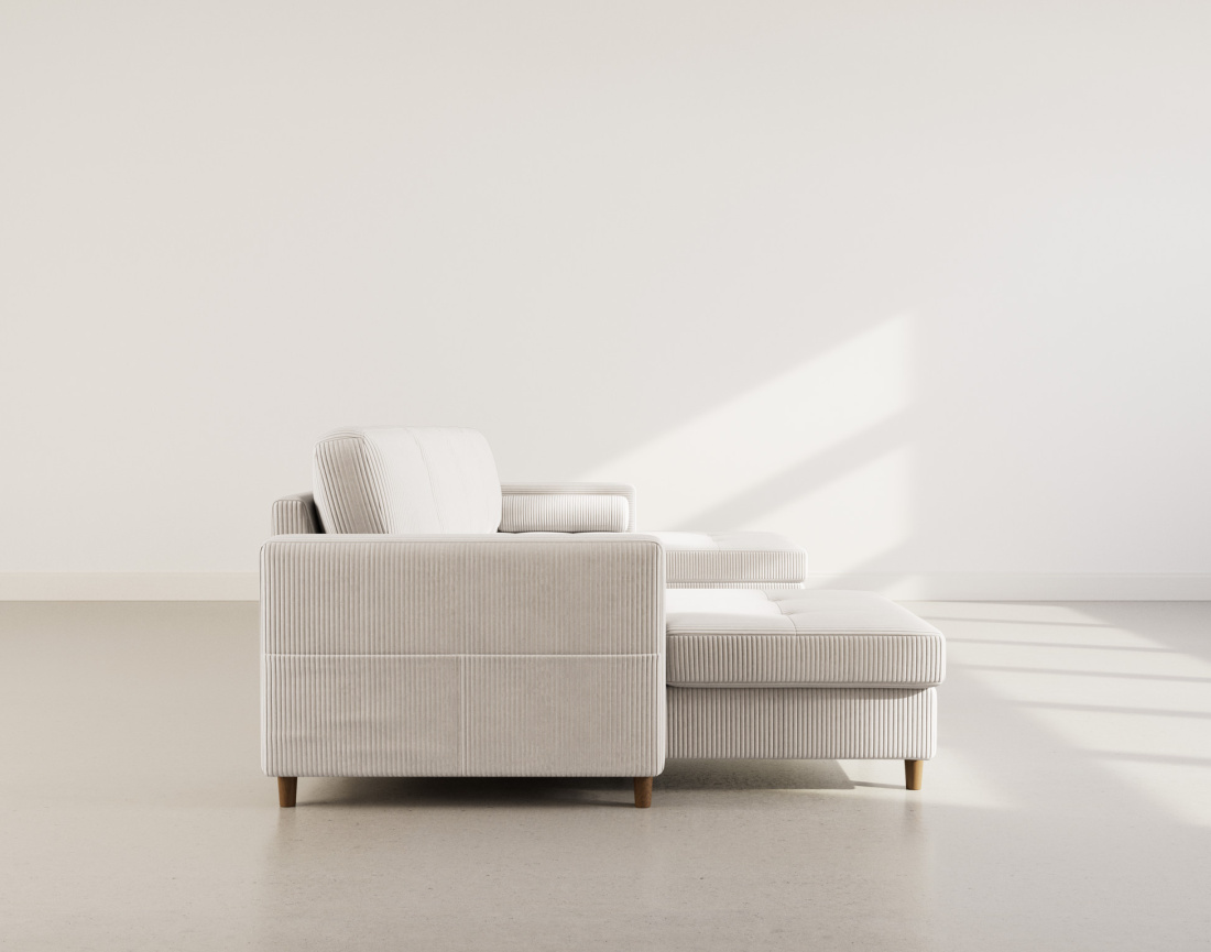 Canapé panoramique en U 7 places convertible avec coffre en velours côtelé Marceau