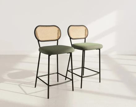 Lot de 2 tabourets cannage...
