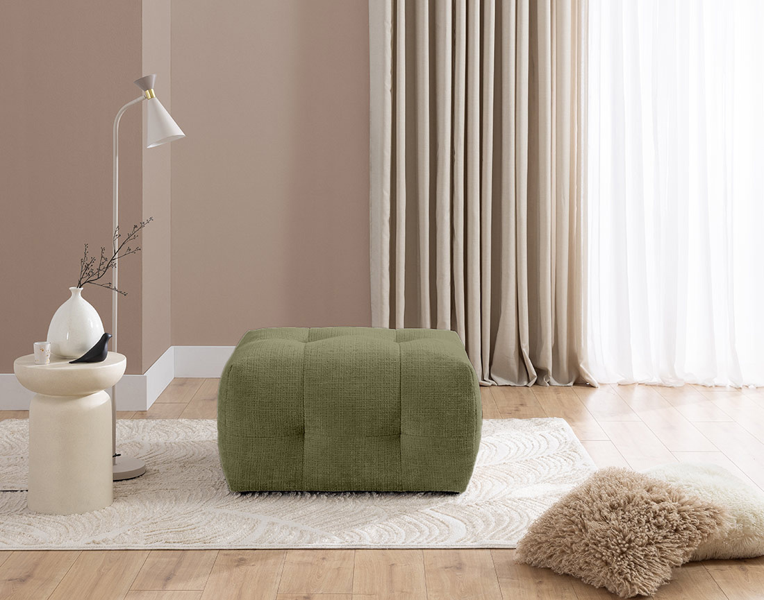 Pouf en velours texturé Diane