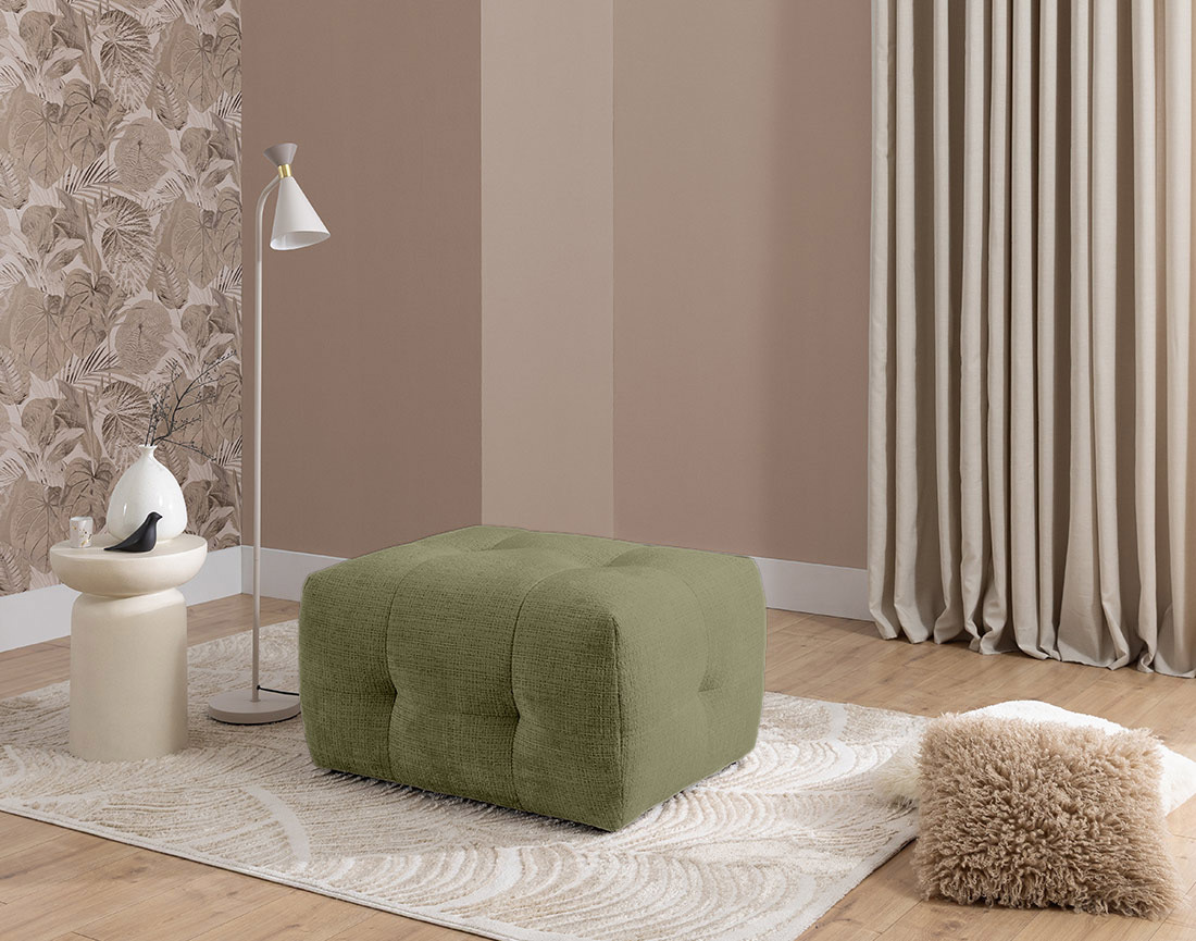 Pouf en velours texturé Diane
