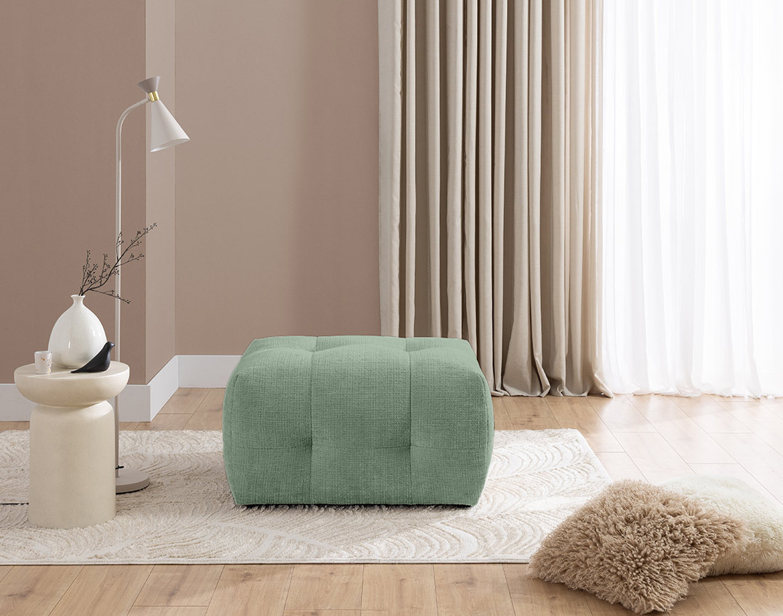 Pouf en velours texturé Diane