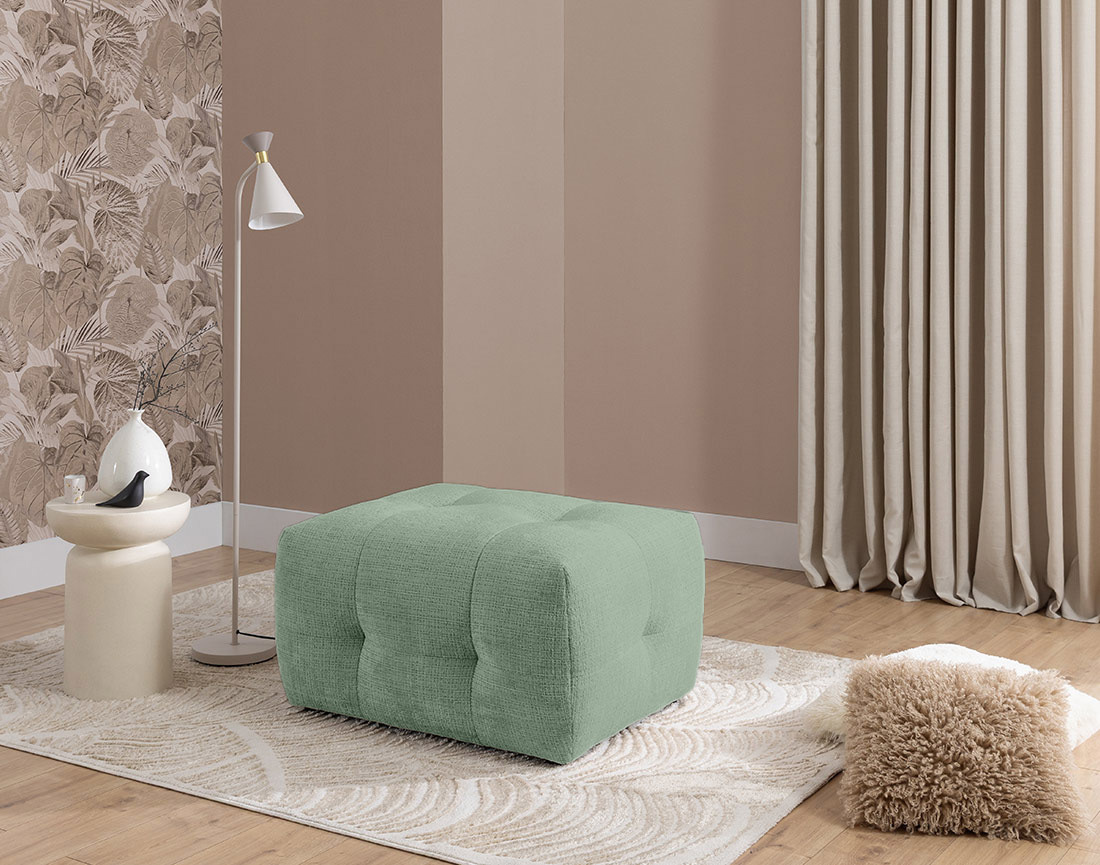 Pouf en velours texturé Diane