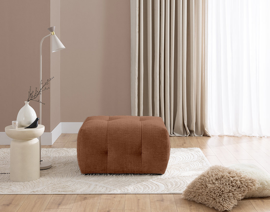 Pouf en velours texturé Diane