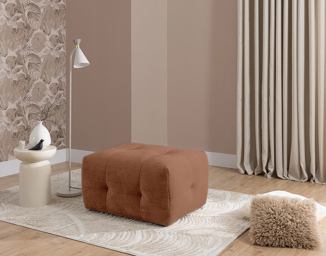 Pouf en velours texturé Diane