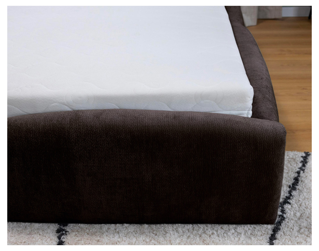 Lit coffre Carla 140x200 cm velours texturé sommier inclus - Best Mobilier