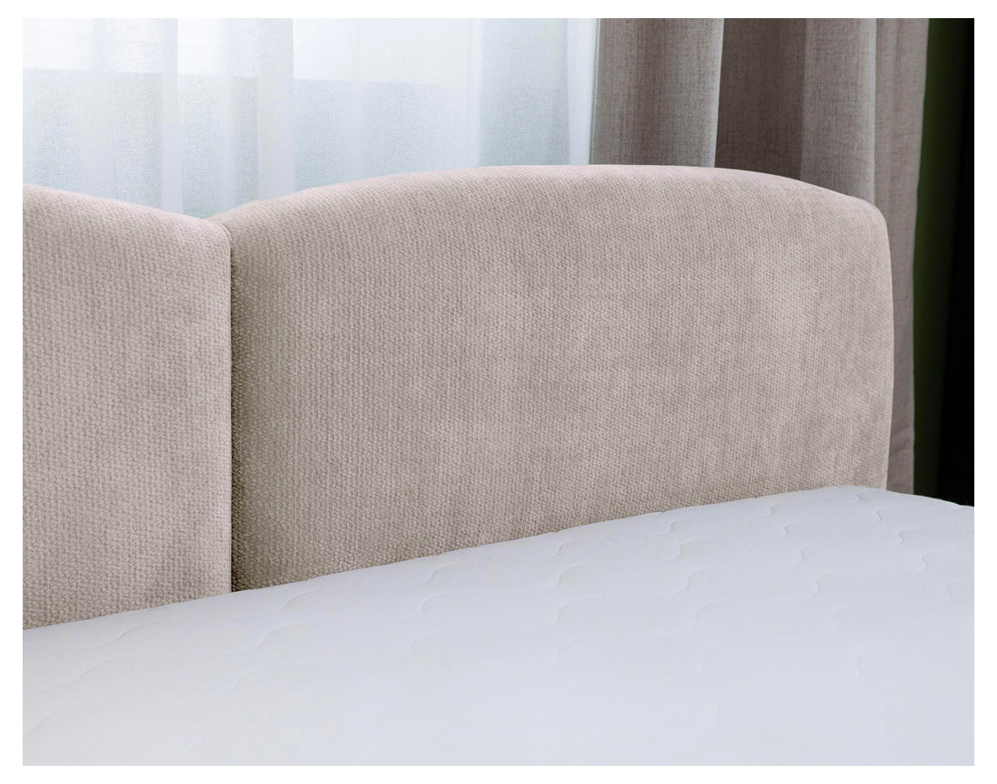 Lit coffre Carla 140x200 cm velours texturé sommier inclus - Best Mobilier