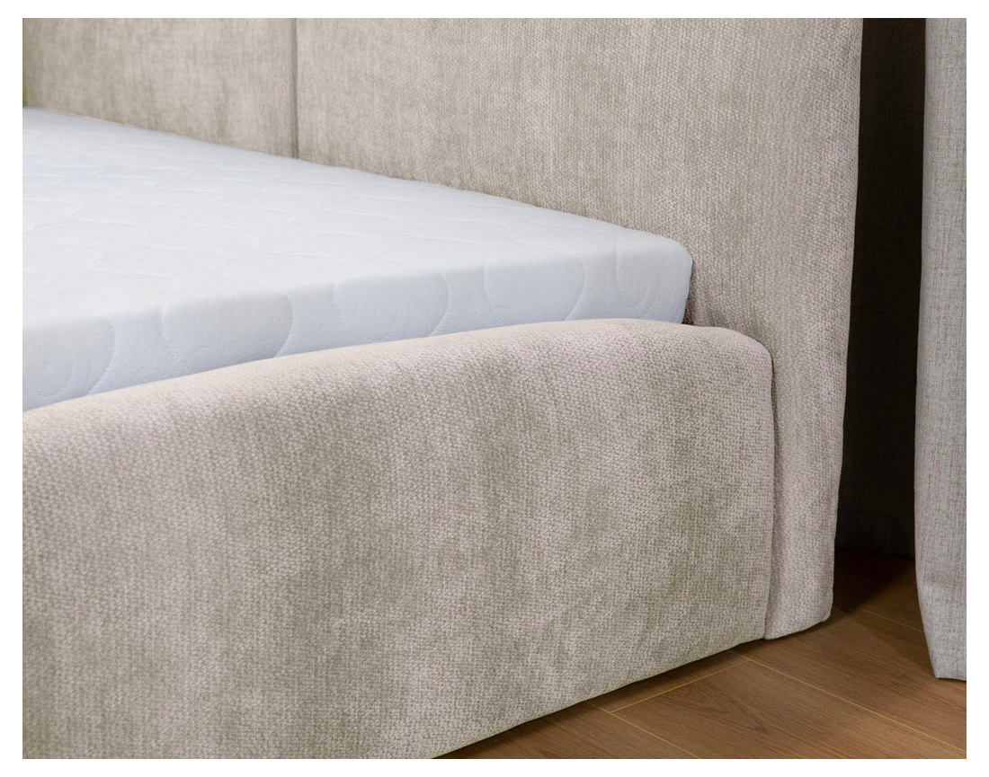 Lit coffre Carla 140x200 cm velours texturé sommier inclus - Best Mobilier