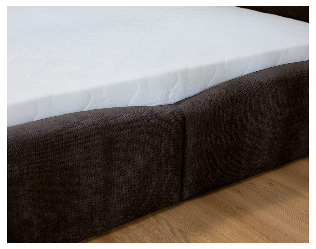 Lit coffre Carla 140x200 cm velours texturé sommier inclus - Best Mobilier