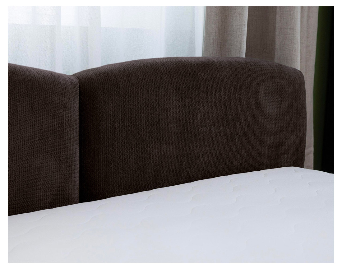 Lit coffre Carla 180x200 cm en velours texturé sommier inclus - Best Mobilier