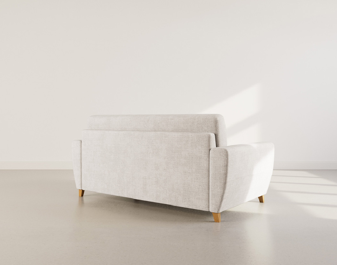 Canapé 3 places convertible express Thibault couchage quotidien 140 cm matelas 14 cm velours texturé - Best Mobilier