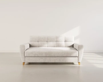 Canapé THIBAULT 3 places convertible express couchage quotidien 140 cm matelas 14 cm velours texturé | Best Mobilier