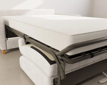 Canapé THIBAULT 3 places convertible express couchage quotidien 140 cm matelas 14 cm velours texturé | Best Mobilier