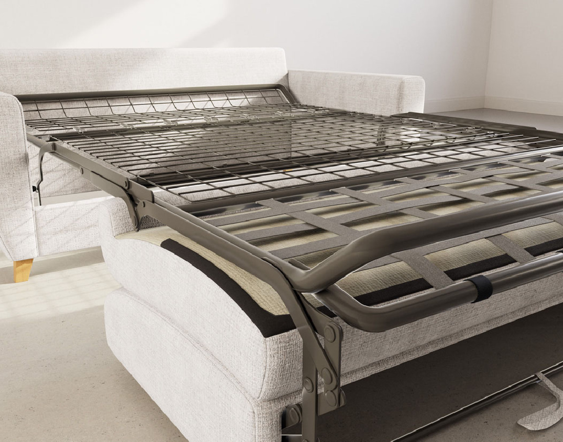 Canapé THIBAULT 3 places convertible express couchage quotidien 140 cm matelas 14 cm velours texturé | Best Mobilier