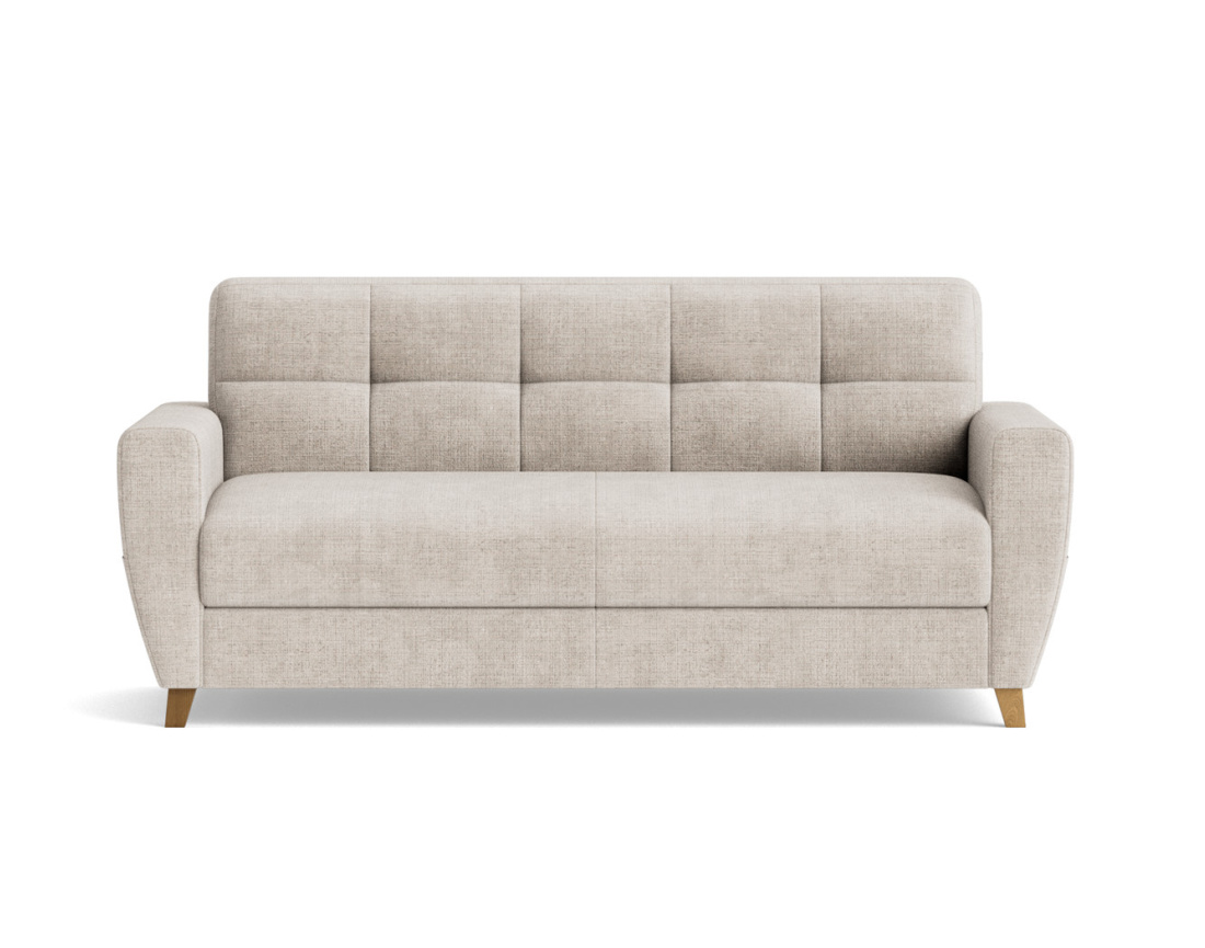 Canapé THIBAULT 3 places convertible express couchage quotidien 140 cm matelas 14 cm velours texturé | Best Mobilier