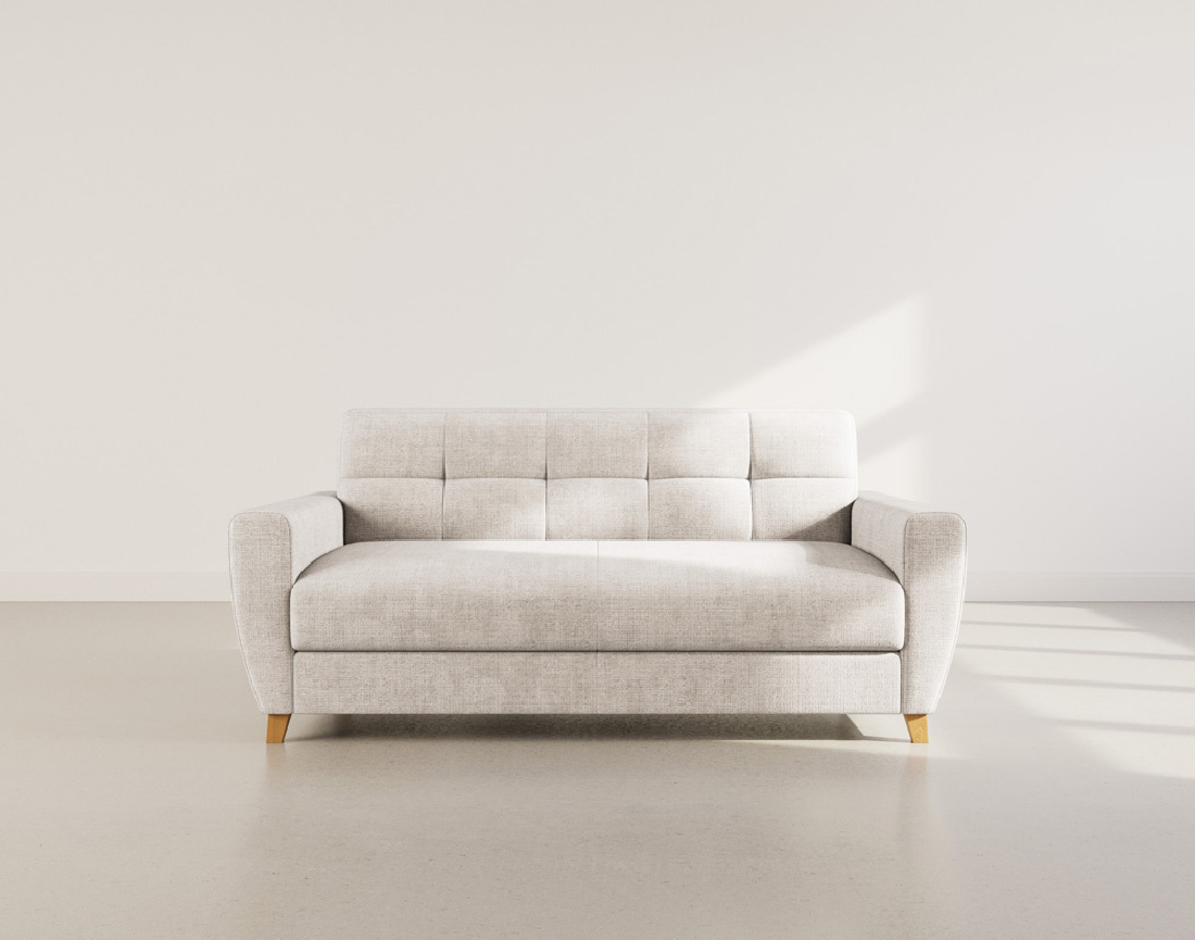Canapé THIBAULT 3 places convertible express couchage quotidien 140 cm matelas 18 cm velours texturé | Best Mobilier