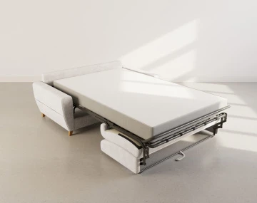 Canapé THIBAULT 3 places convertible express couchage quotidien 140 cm matelas 18 cm velours texturé | Best Mobilier
