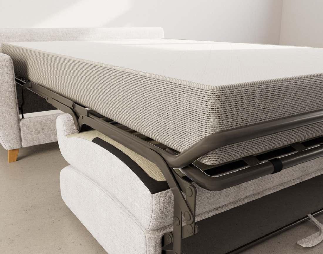 Canapé THIBAULT 3 places convertible express couchage quotidien 140 cm matelas 18 cm velours texturé | Best Mobilier