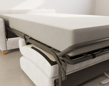 Canapé THIBAULT 3 places convertible express couchage quotidien 140 cm matelas 18 cm velours texturé | Best Mobilier