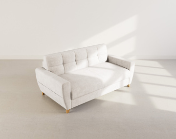 Canapé THIBAULT 3 places convertible express couchage quotidien 140 cm matelas 18 cm velours texturé | Best Mobilier