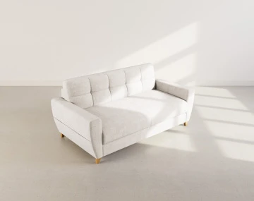 Canapé THIBAULT 3 places convertible express couchage quotidien 140 cm matelas 18 cm velours texturé | Best Mobilier