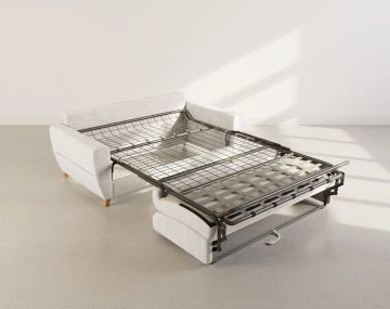 Canapé THIBAULT 3 places convertible express couchage quotidien 140 cm matelas 18 cm velours texturé | Best Mobilier