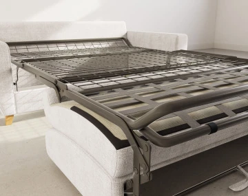 Canapé THIBAULT 3 places convertible express couchage quotidien 140 cm matelas 18 cm velours texturé | Best Mobilier