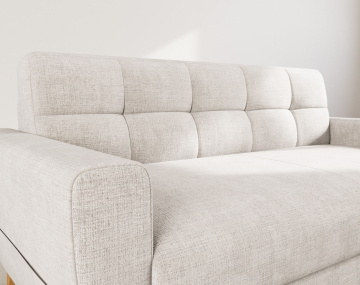 Canapé THIBAULT 3 places convertible express couchage quotidien 140 cm matelas 18 cm velours texturé | Best Mobilier