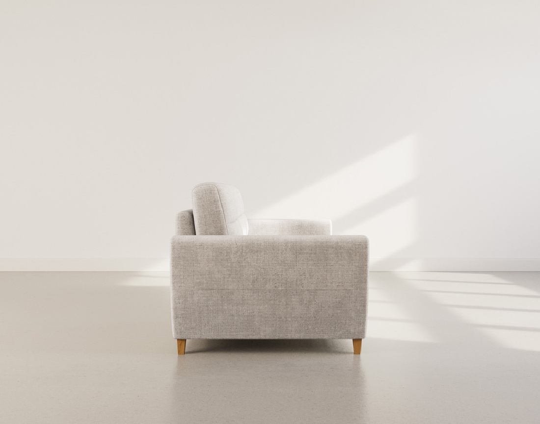 Canapé 3 places convertible express couchage quotidien 140 cm matelas 18 cm velours texturé Thibault - Best Mobilier