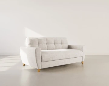 Canapé THIBAULT 3 places convertible express couchage quotidien 140 cm matelas 14 cm velours texturé | Best Mobilier