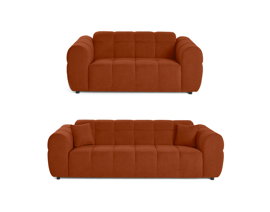 Ensemble de canapés droits Ray  2+3 places tissu texturé - Best Mobilier