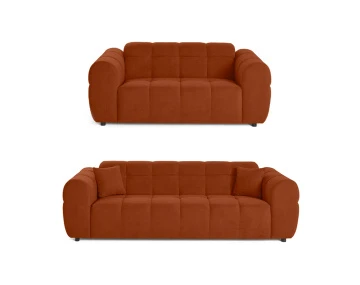 Ensemble de canapés droits Ray  2+3 places tissu texturé - Best Mobilier