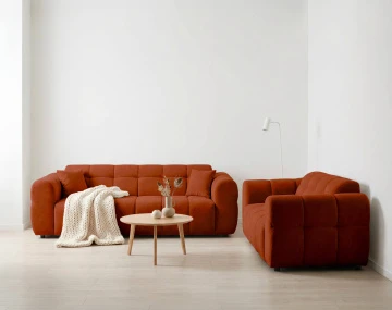 Ensemble de canapés droits Ray  2+3 places tissu texturé - Best Mobilier