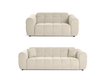 Ensemble de canapés droits Ray  2+3 places tissu texturé - Best Mobilier