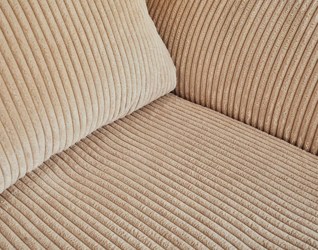 Ensemble de canapés droits Rune 2+3 places velours côtelé - Best Mobilier