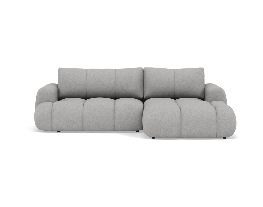 Canapé YULIN d'angle droit 4 places convertible avec coffre en tissu bouclette Yulin - Best Mobilier