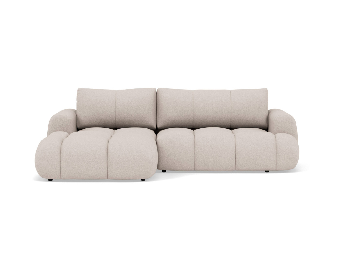 Canapé YULIN d'angle 4 places convertible en tissu bouclette - Best Mobilier