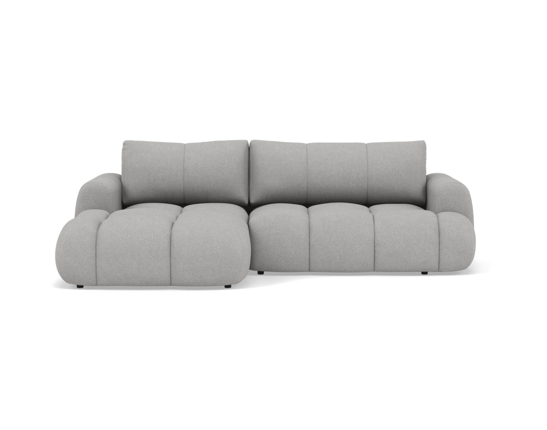 Canapé YULIN d'angle 4 places convertible en tissu bouclette - Best Mobilier