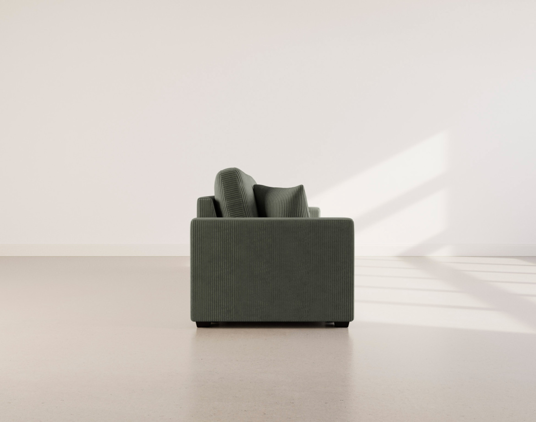 Canapé CYRUS droit 3 places convertible en velours côtelé - Best Mobilier