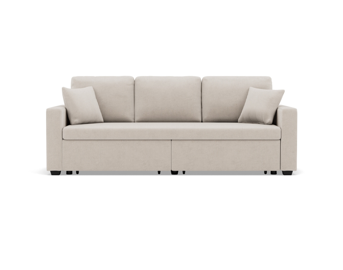 Canapé CYRUS droit 3 places convertible en velours côtelé - Best Mobilier
