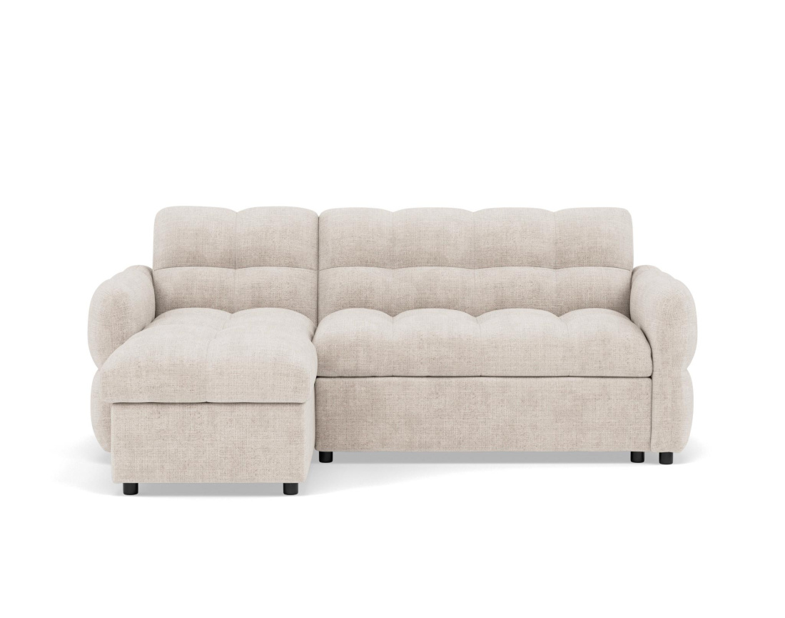 Canapé d'angle réversible 4 places convertible avec coffre en velours texturé Octave
