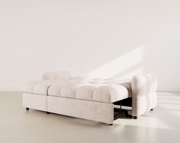 Canapé OCTAVE d'angle réversible 4 places convertible avec coffre en velours texturé | Best Mobilier