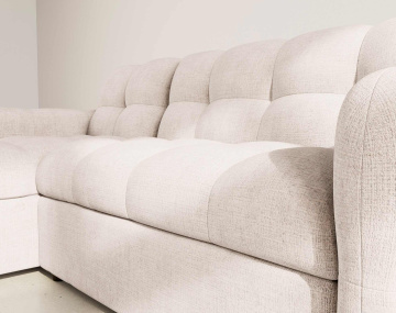 Canapé OCTAVE d'angle réversible 4 places convertible avec coffre en velours texturé | Best Mobilier