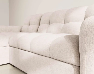 Canapé OCTAVE d'angle réversible 4 places convertible avec coffre en velours texturé | Best Mobilier