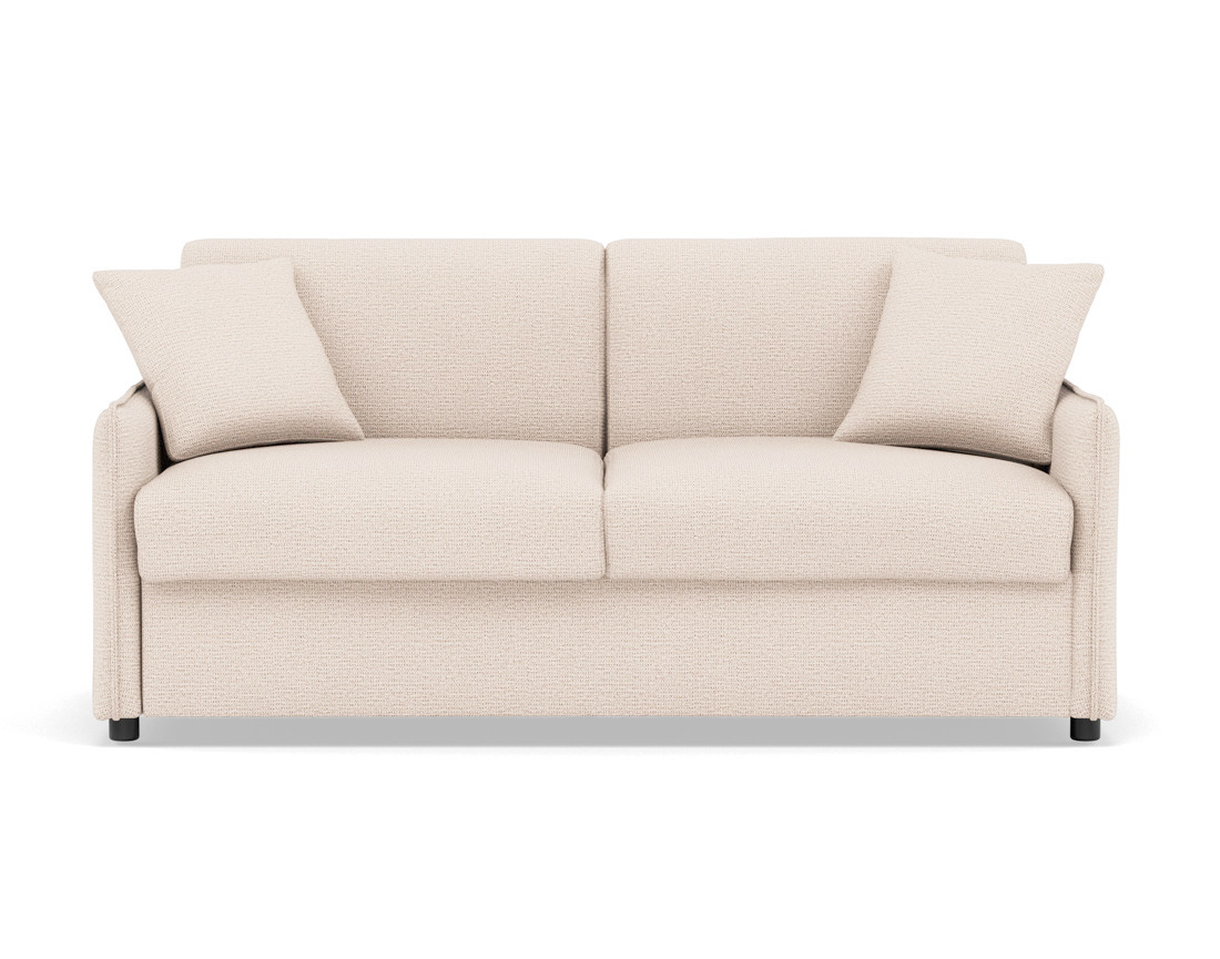 Canapé 3 places convertible express couchage quotidien 140 cm matelas 14 cm en tissu texturé Adele