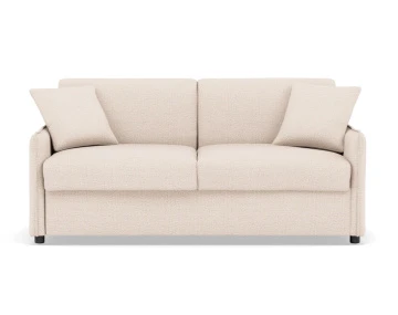 Canapé 3 places convertible express couchage quotidien 140 cm matelas 14 cm en tissu texturé Adele